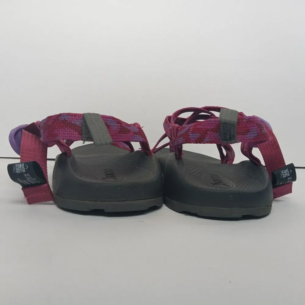 Chaco ZX/1 Eco Tread Kids Sandals  Pink Purple Gray Strap Buckle Non-Mark Size 6